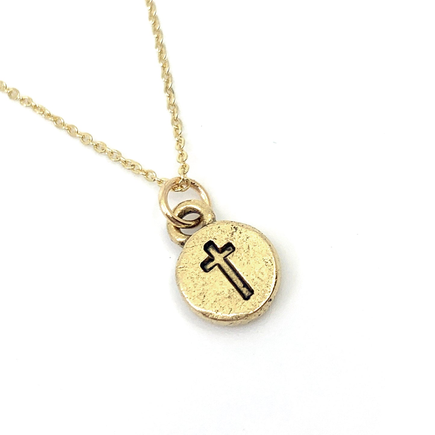 Rustic Go With Grace Gold Cross Necklace