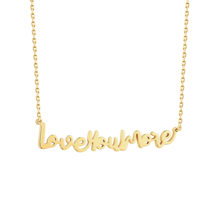 Script Love You More Bar Necklace