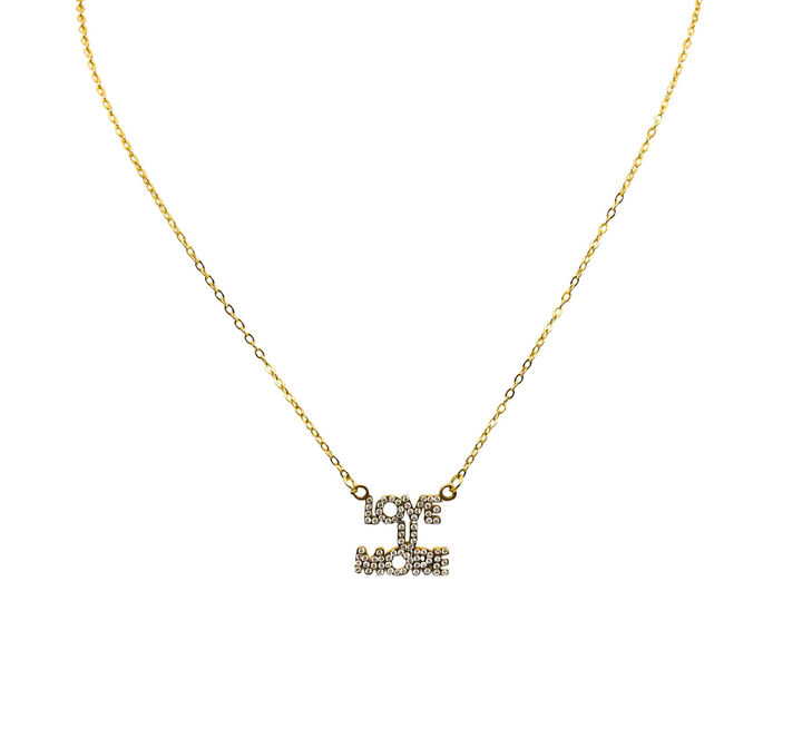 Love U More Stacked Necklace Bling