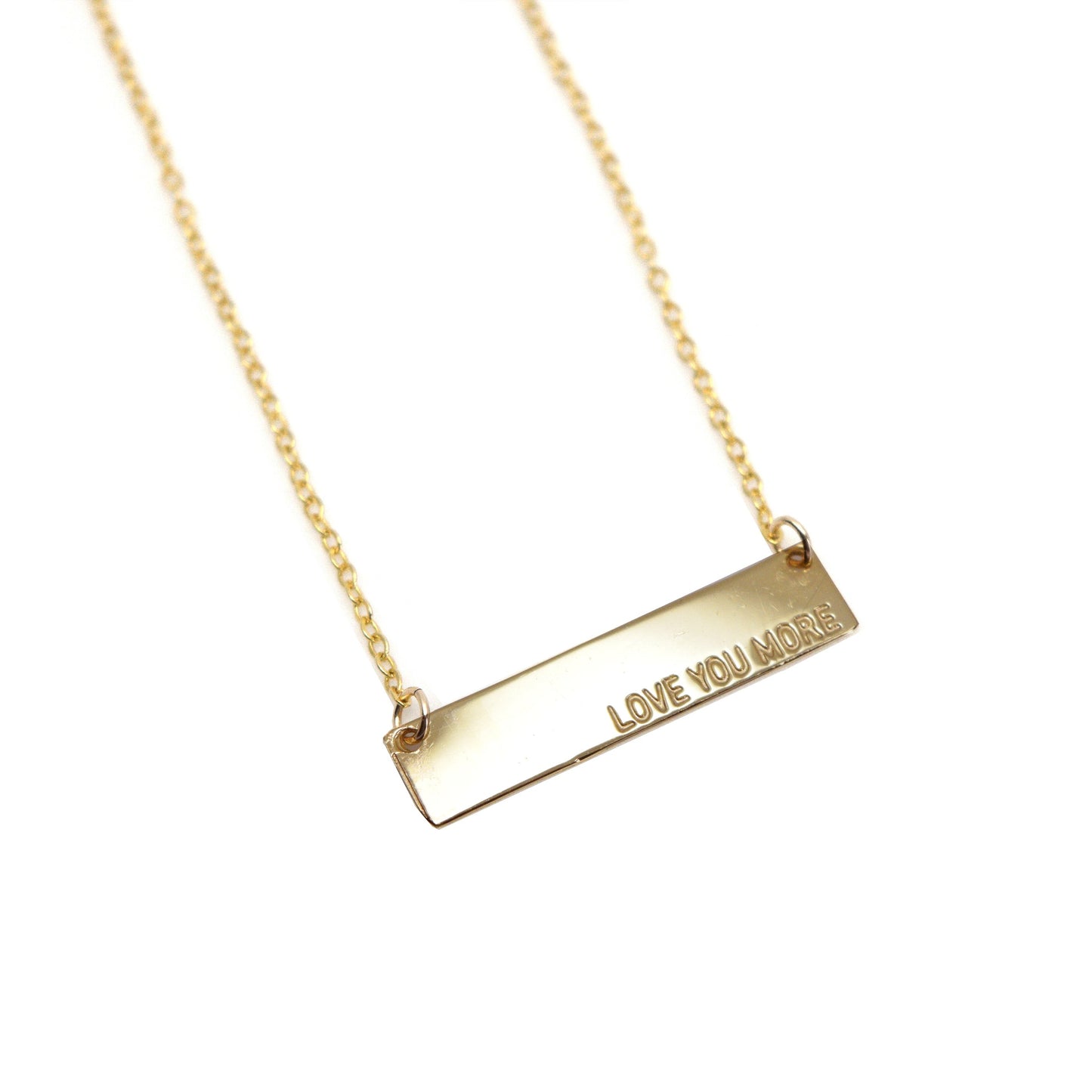 Love You More Plaque Necklace