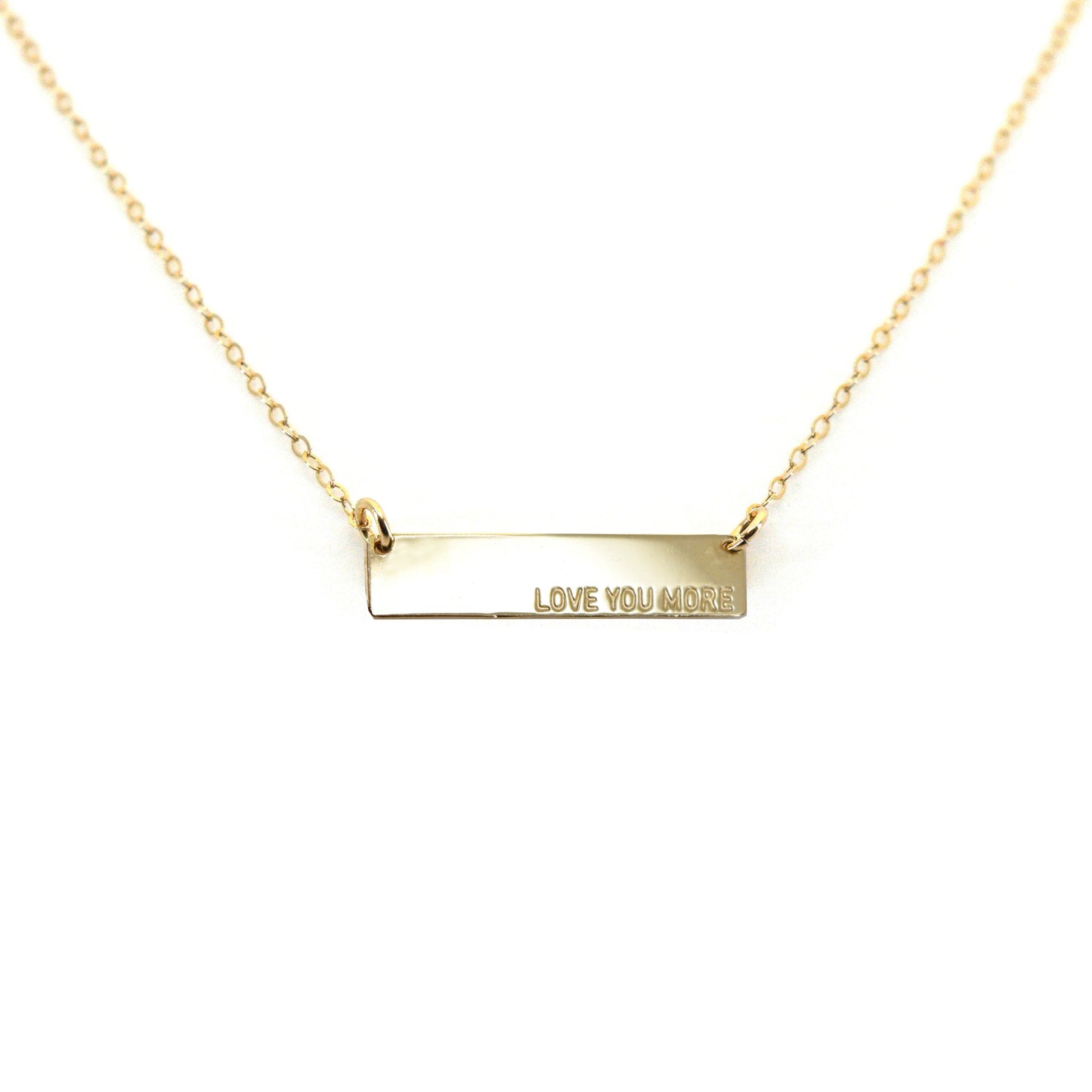 Love You More Plaque Necklace