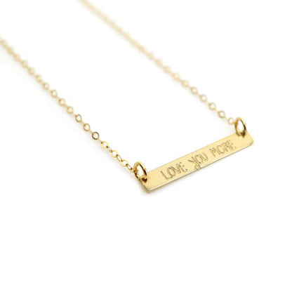 Love You More Mini Plaque Necklace