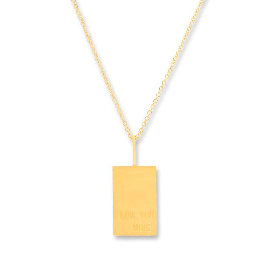 Love You More Tag Gold Necklace