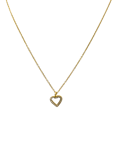 Dainty Bling Silhouette Heart Necklace