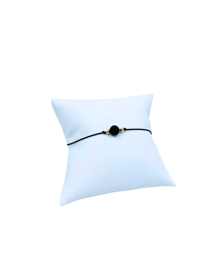 Savannah Cord Bracelet with Black Lava Bead